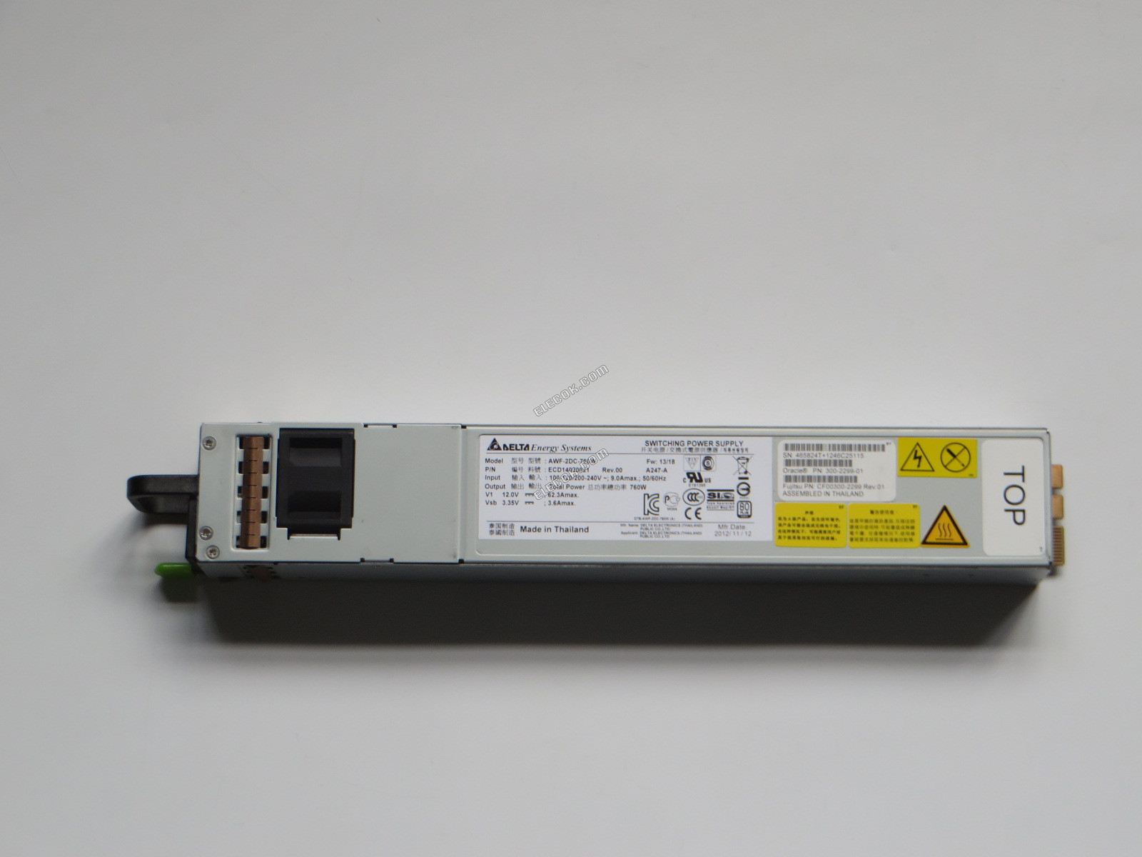 Delta Electronics AWF-2DC-760W Server - Strømforsyning 760W, AWF-2DC-760W, ECD14020021, 300-2299-01, Brugt 