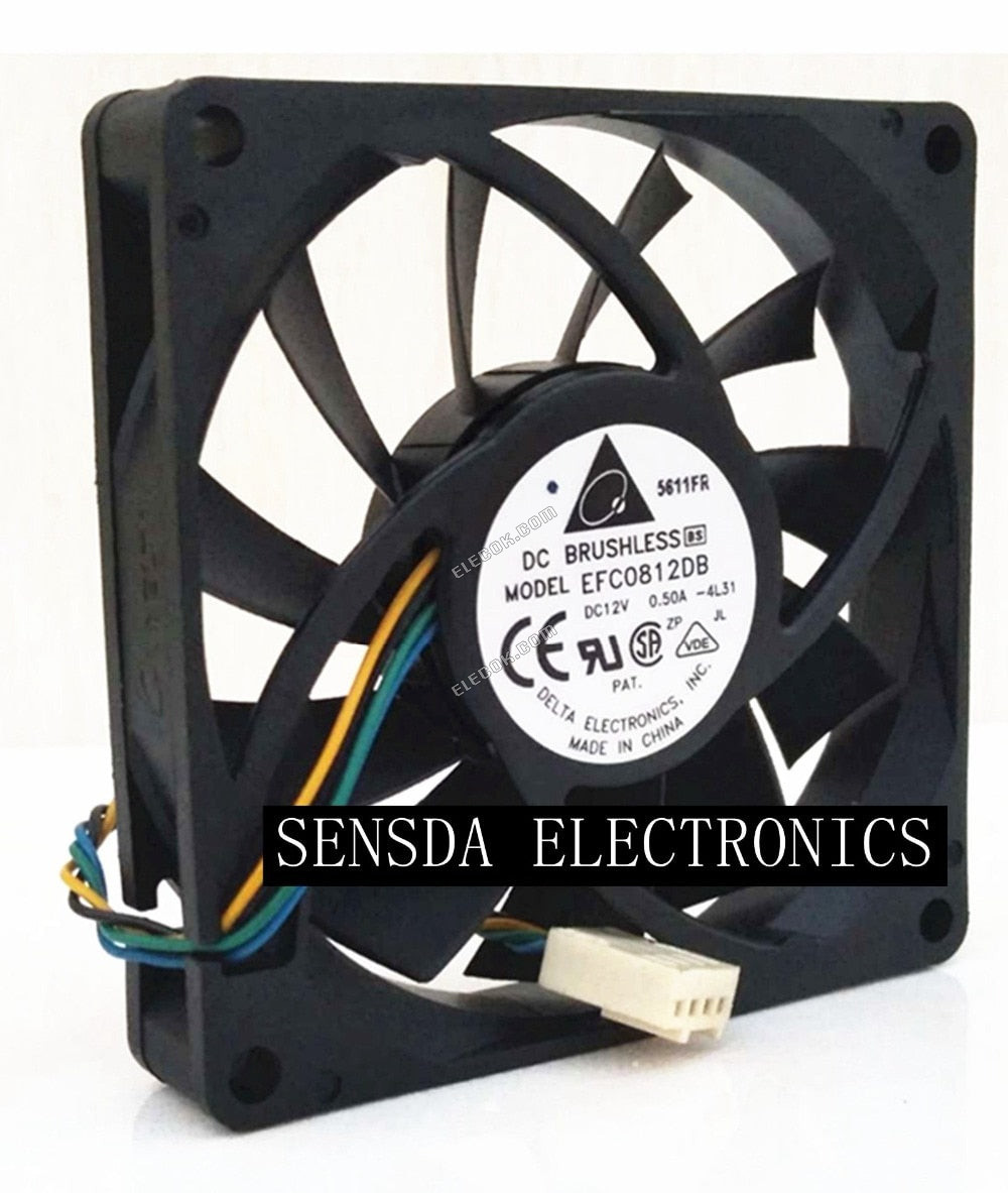 DELTA EFC0812DB 12V 0.50A 4wires cooling fan 