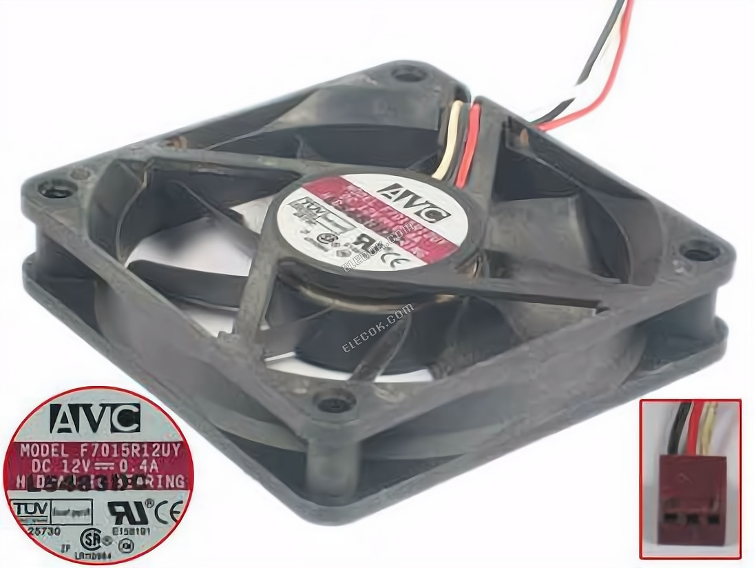 AVC F7015R12UY 12V 0.4A 3wires Hydraulic Cooling Fan 