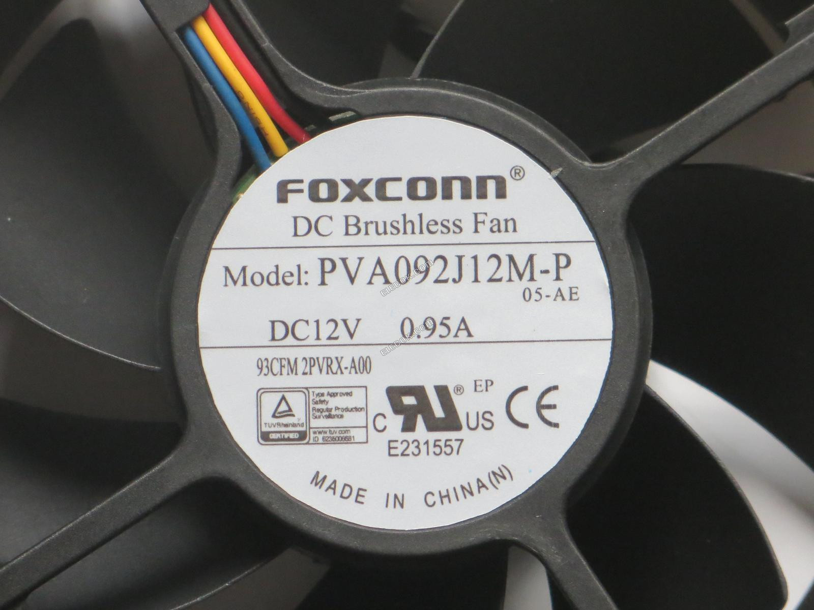 FOXCONN PVA092J12M-P05-AE 12V 0,95A 4fios Ventoinha 