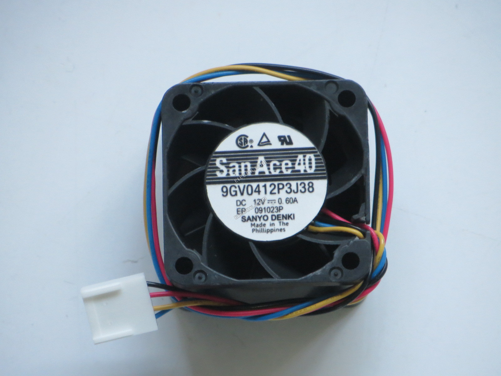 Sanyo Denki 9GV0412P3J38 Server - Square Fan, sq40x40x28mm, 4-wire, DC 12V 0.60A 