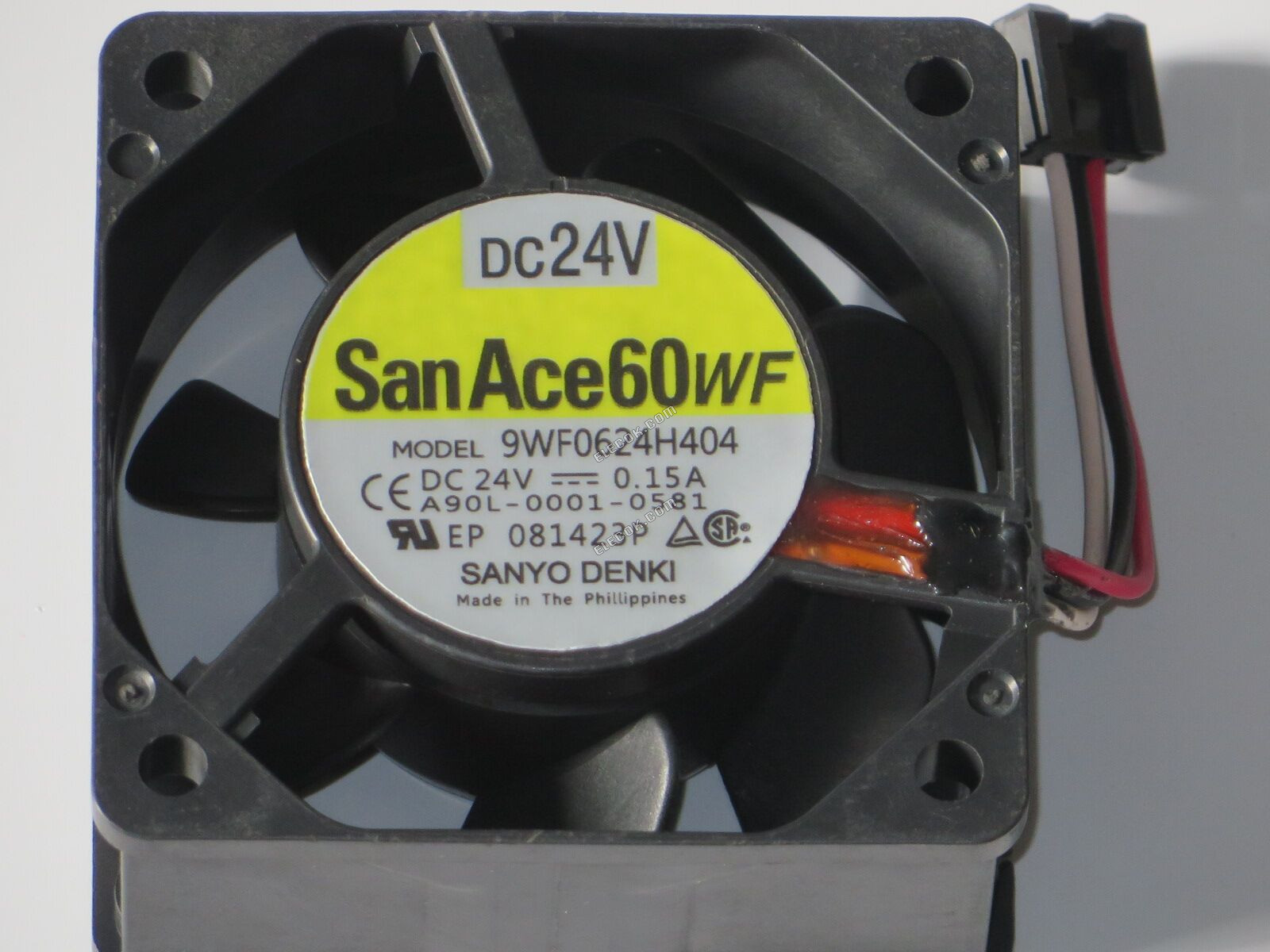 Sanyo 9WF0624H404 24V 0.15A 3wires Cooling Fan with FANUC connector, Refurbished 