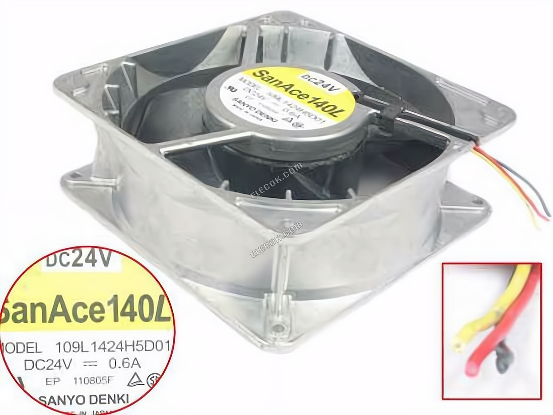 Sanyo 109L1424H5D01 24V 0.6A 14.4W 3wires Cooling Fan 