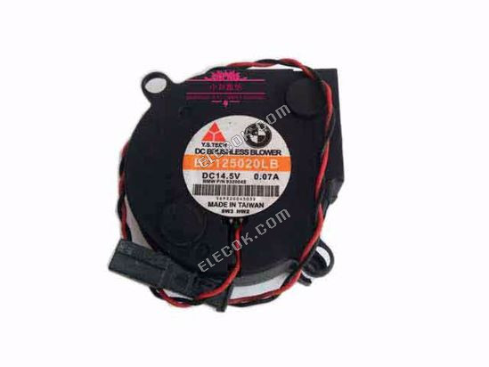 Y.S TECH BD125020LB Server - Blower Fan Bf50x50x20, w100x2x2, 14.5V 0.07A 2-wire 