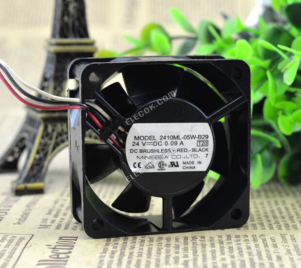 NMB 2410ML-05W-B29 6025 6cm 24V 0.09A stall high alarm dual ball bearing fan 