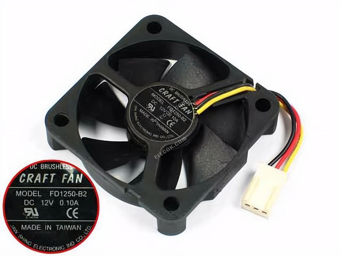 ARX FD1250-B2 Server - Square Fan sq50x50x10, w35x3x3, 12V 0.10A 3-wire 