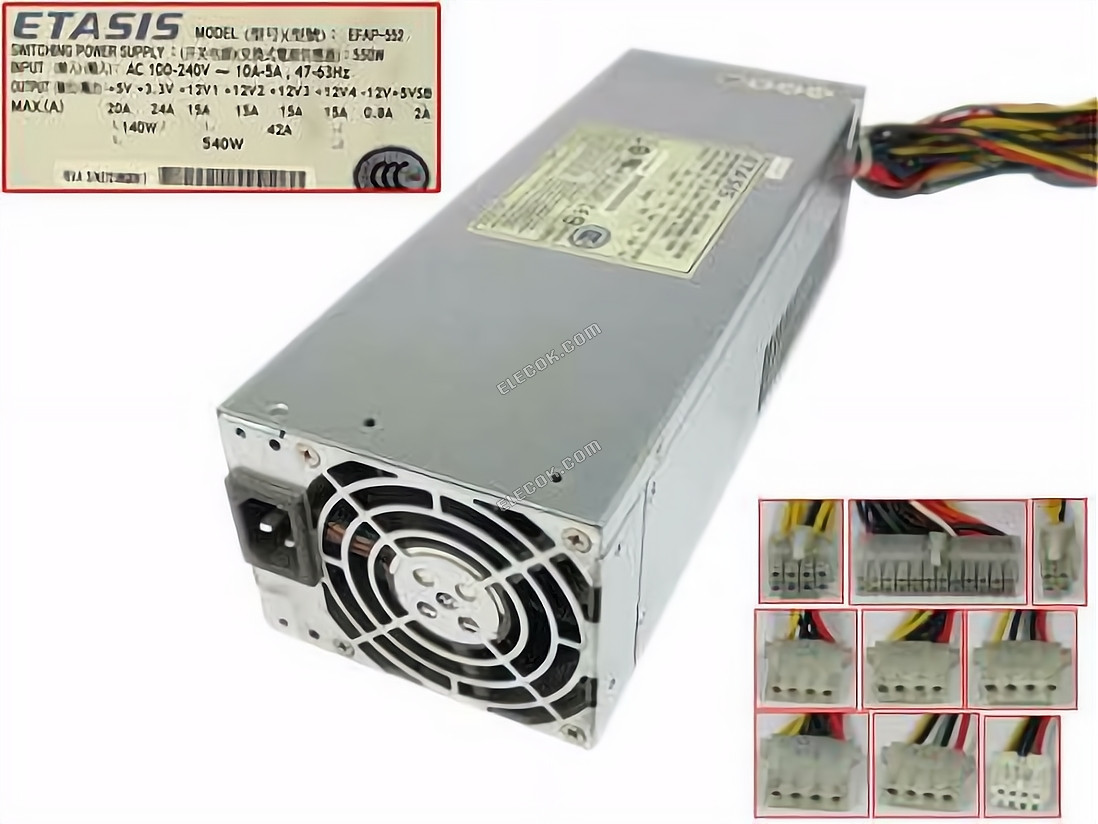 ETASIS EFAP-552 Server - Power Supply 550W 2U, EFAP-552, Used 