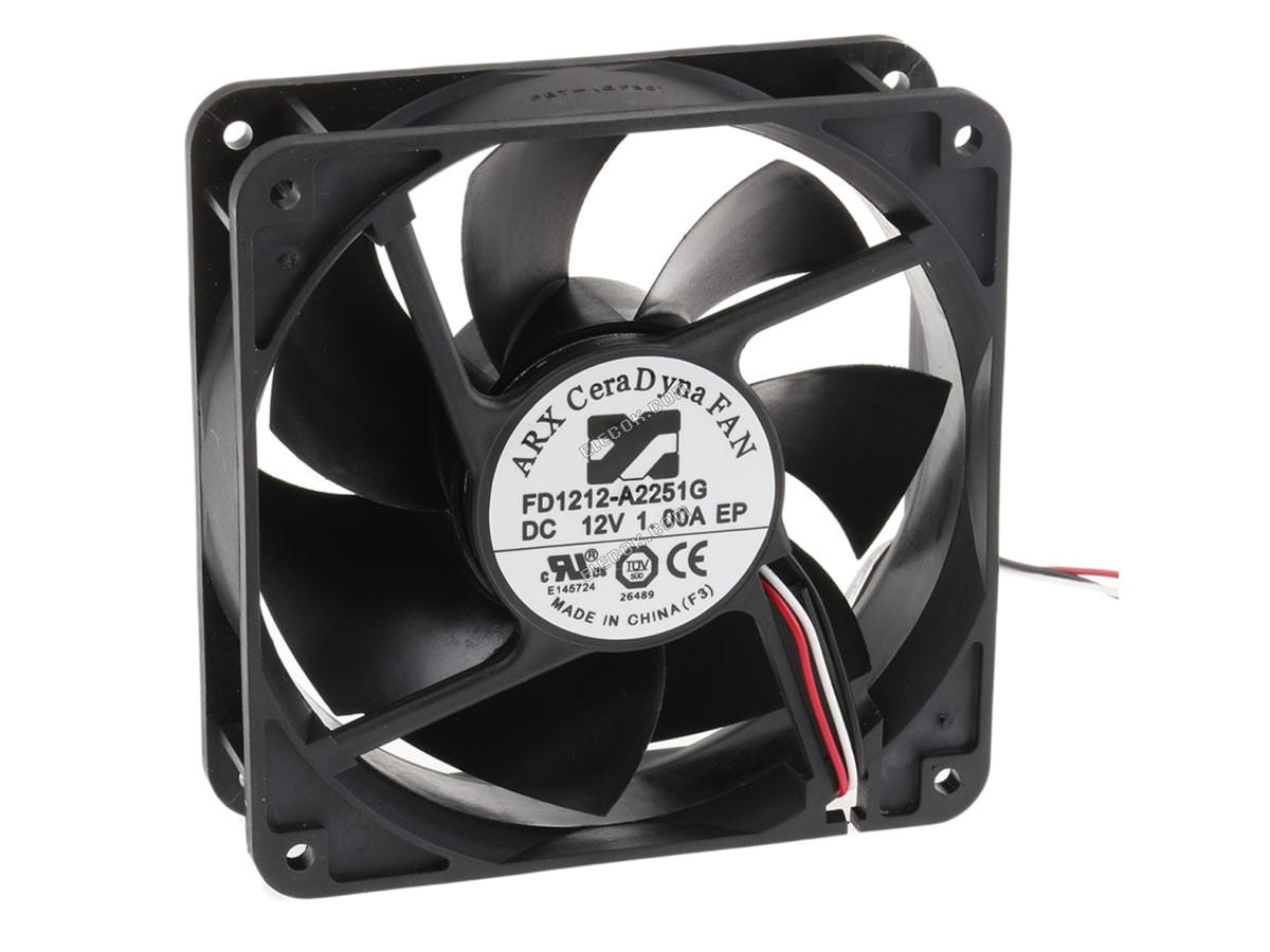 FD1212-A2251G2AL ARX, 12 V dc, DC 軸方向ファン, 120 x 120 x 38mm, 290.3m³/h, 10.8W 