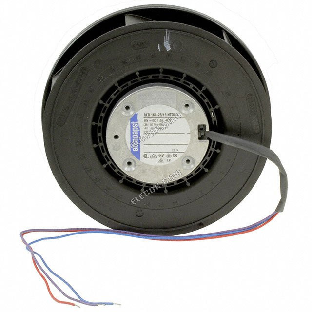 RER160-28/18NTDAU ebm-papst Inc. ανεμιστήρας IMP MTRZD 48V 165X51MM IP68 2 σύρμα ακροδέκτες 