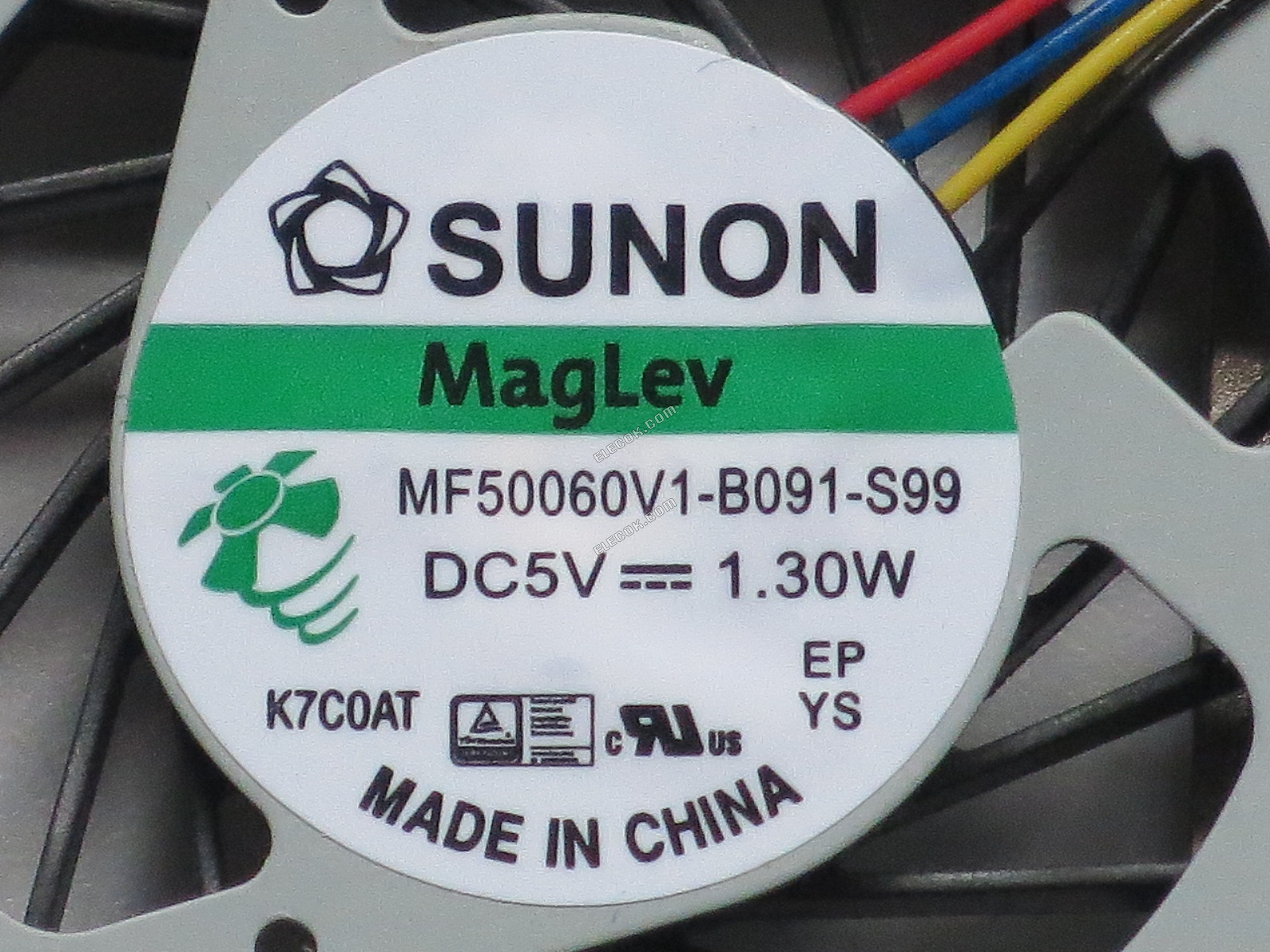 SUNON MF50060V1-B091-S99 Køleventilator DC 5V 1.30W Bare Ventilator 4 ledninger 