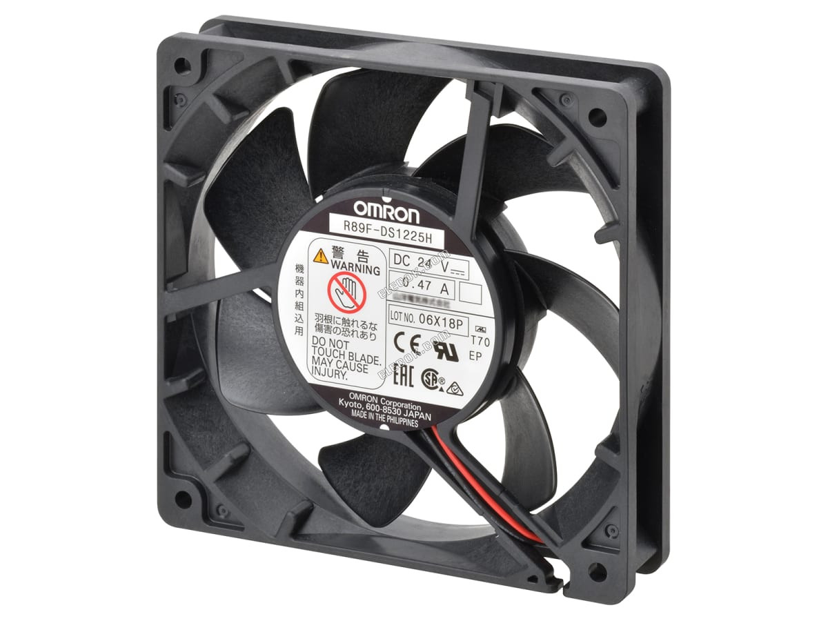 R89F-DS1225H-S2 オムロン, 24 V dc, DC 軸方向ファン, 120 x 120 x 25mm, 3.68m³/min, 11.28W 