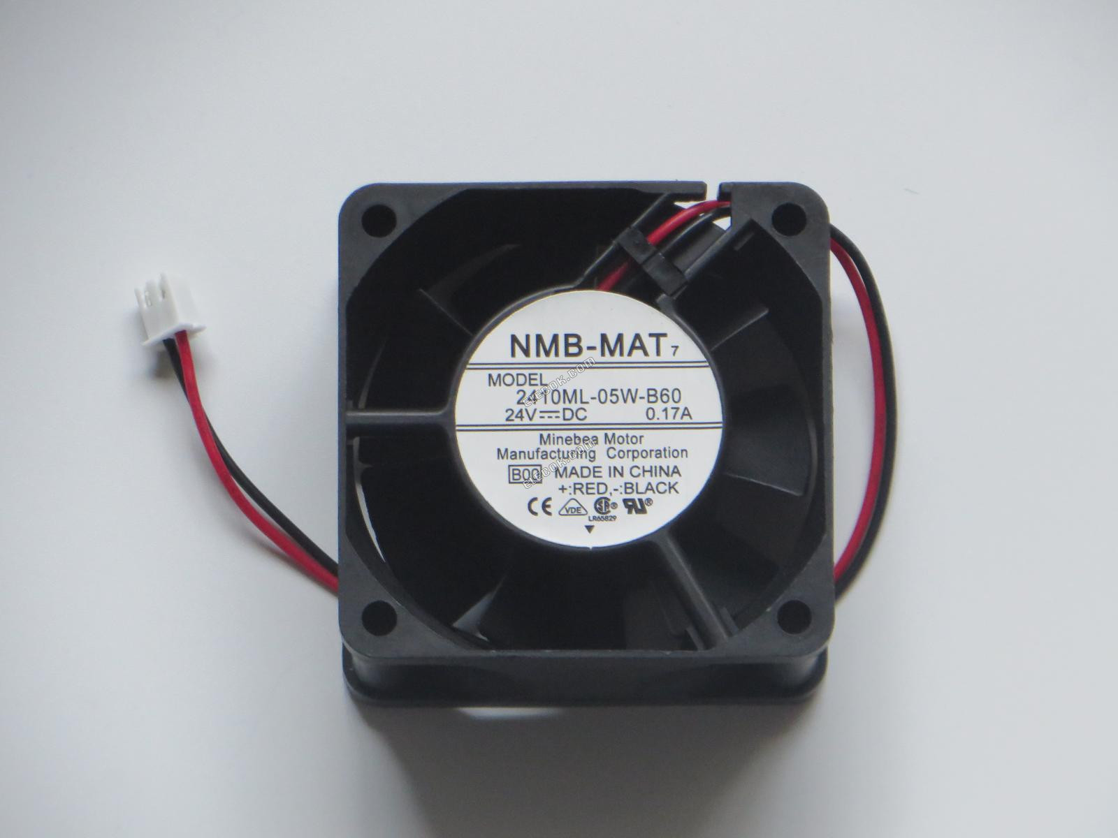 NMB 2410ML-05W-B60 6025 24V 0.17A 2wires fan with white connector 