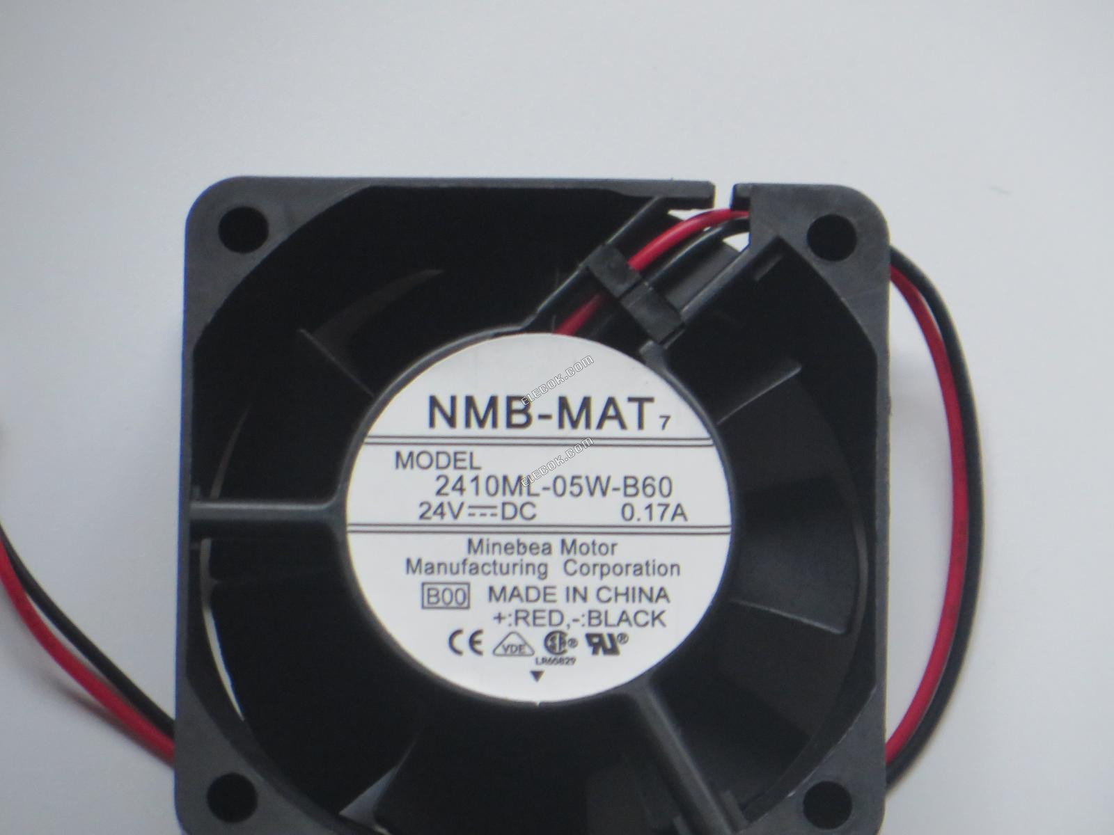 NMB 2410ML-05W-B60 6025 24V 0.17A 2wires fan with white connector 