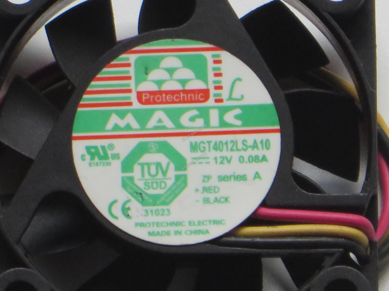 Protechnic Magic MGT4012LS-A10 Server - Square Fan 12V0.08A, sq40x40x10mm, 50x3wx3p 3-wire 