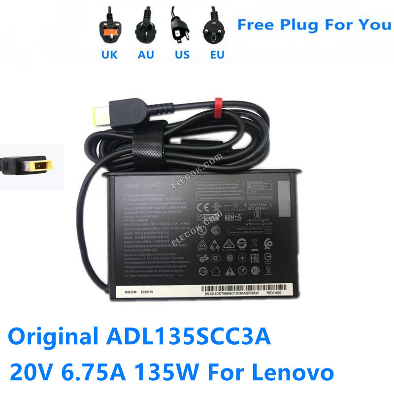 ADL135SCC3A 135W 20V 6.75A ADL135SCC2A AC Adapter For Lenovo Thinkpad Laptop Power Supply Charger 