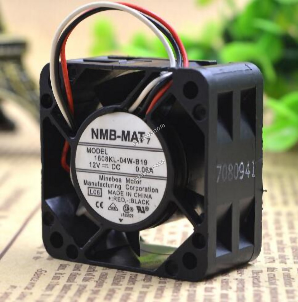 NMB 1608KL-04W-B19 12V 0.06A 0.72W 3wires Cooling Fan 