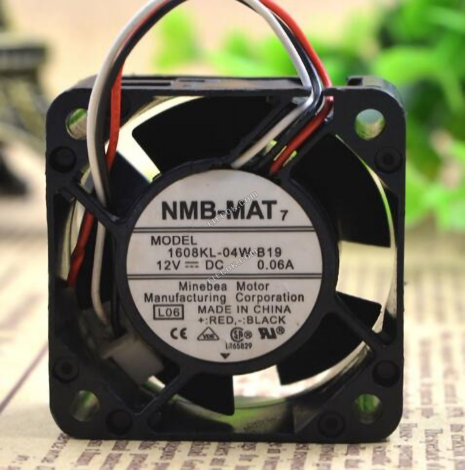 NMB 1608KL-04W-B19 12V 0.06A 0.72W 3wires Cooling Fan 