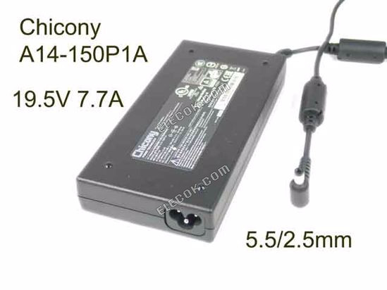 Chicony A14-150P1A AC Adapter- Laptop 19.5V 7.7A, 5.5/2.5mm, 3P 