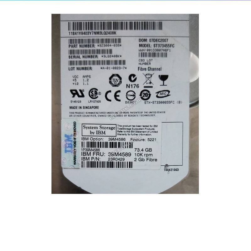 IBM 5221 39M4586 39M4589 73G 10K FC DS4700 storage hard disk 23R0429