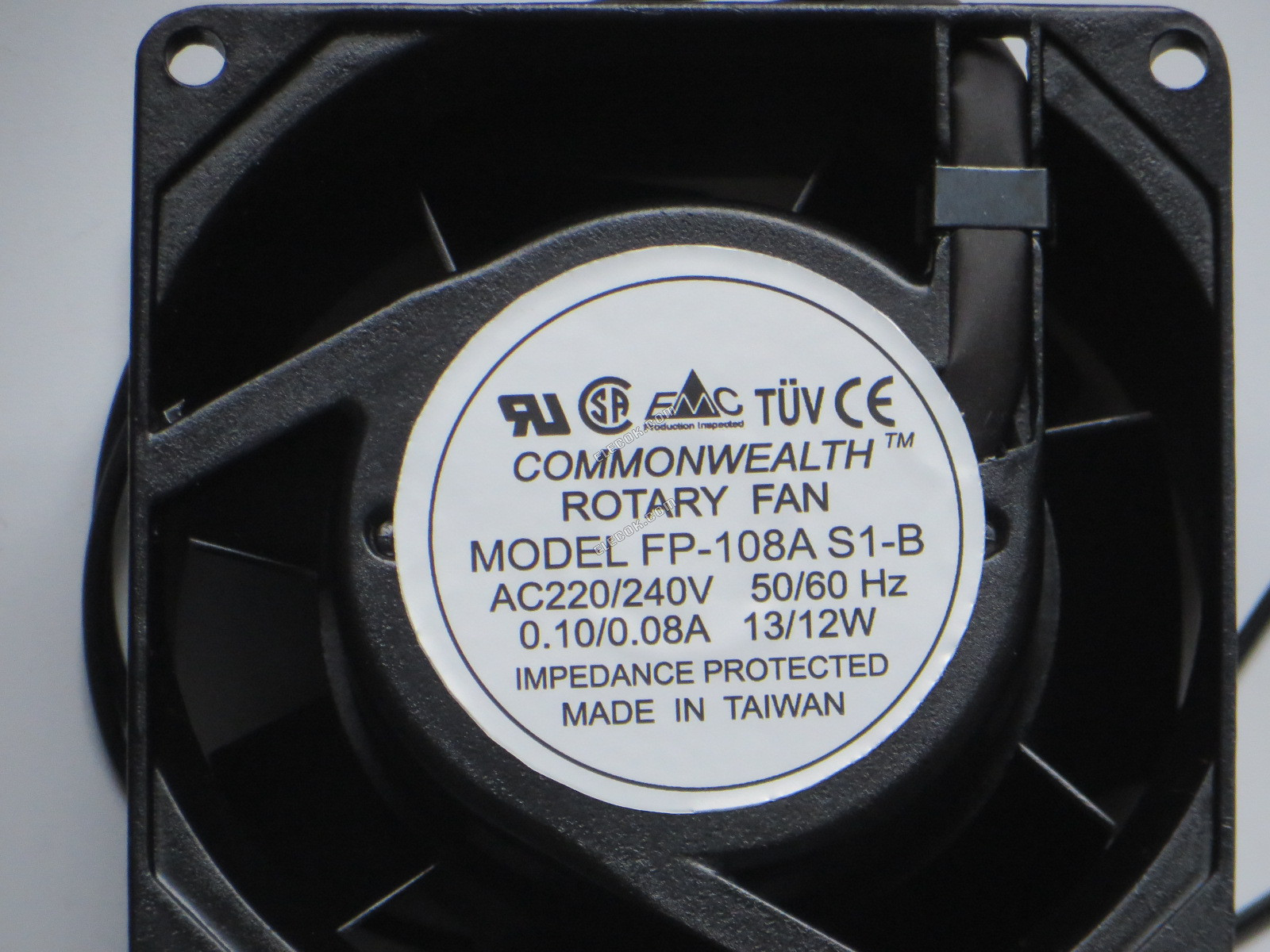 Commonwealth FP-108A S1-B Rotary Cooling Fan – 220/240VAC 50/60Hz – 2-Wire, Corded Electric