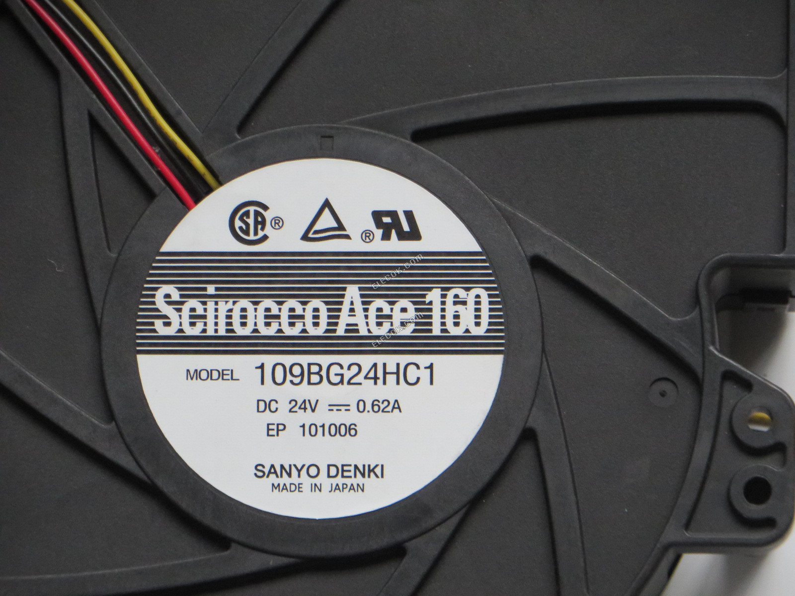 Sanyo 109BG24HC1 24V 0.62A 14.88W 3wires Cooling Fan 