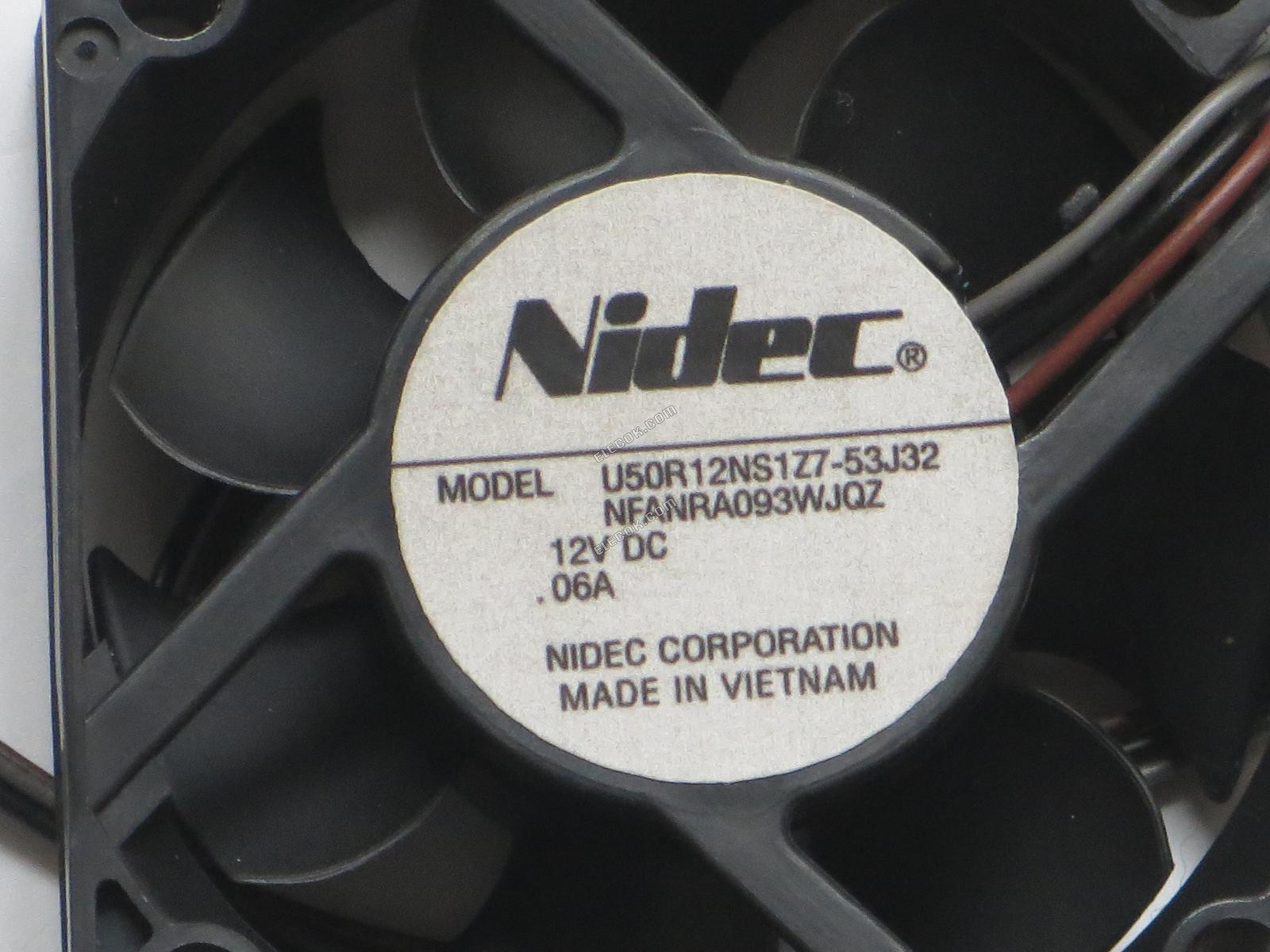 Nidec U50R12NS1Z7-53J32 Server - Square Fan sq50x50x15mm, 3-wire, 12V 0.06A 