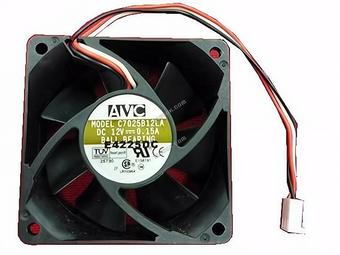 AVC C7025B12LA Server - Square Fan sq70x70x25, w90x3x3, 12V 0.15A 3-wire 