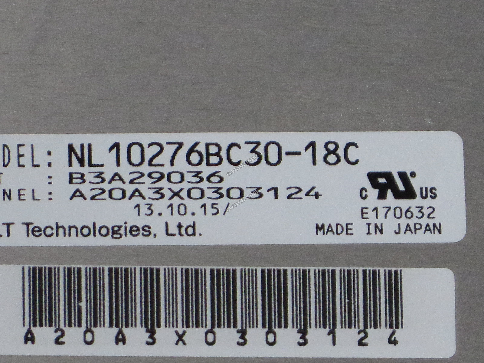 NL10276BC30-18C NEC 15.0" A-si TFT-LCD Panel used 