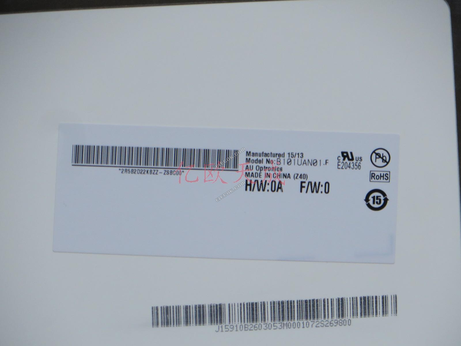 B101UAN01.F HW0A AUO 10,1" a-Si TFT-LCD Painel 