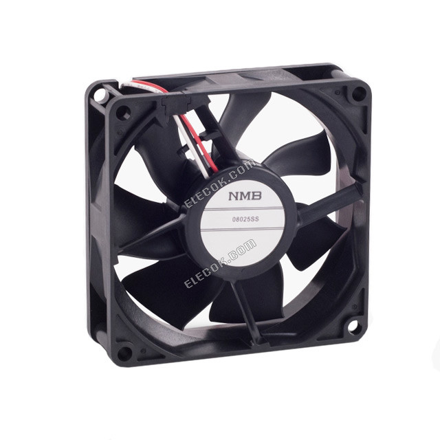08025SS-12N-AT-D0 NMB Technologies Corp. FAN AXIAL 80X25MM 12VDC WIRE 2 Wire Leads 