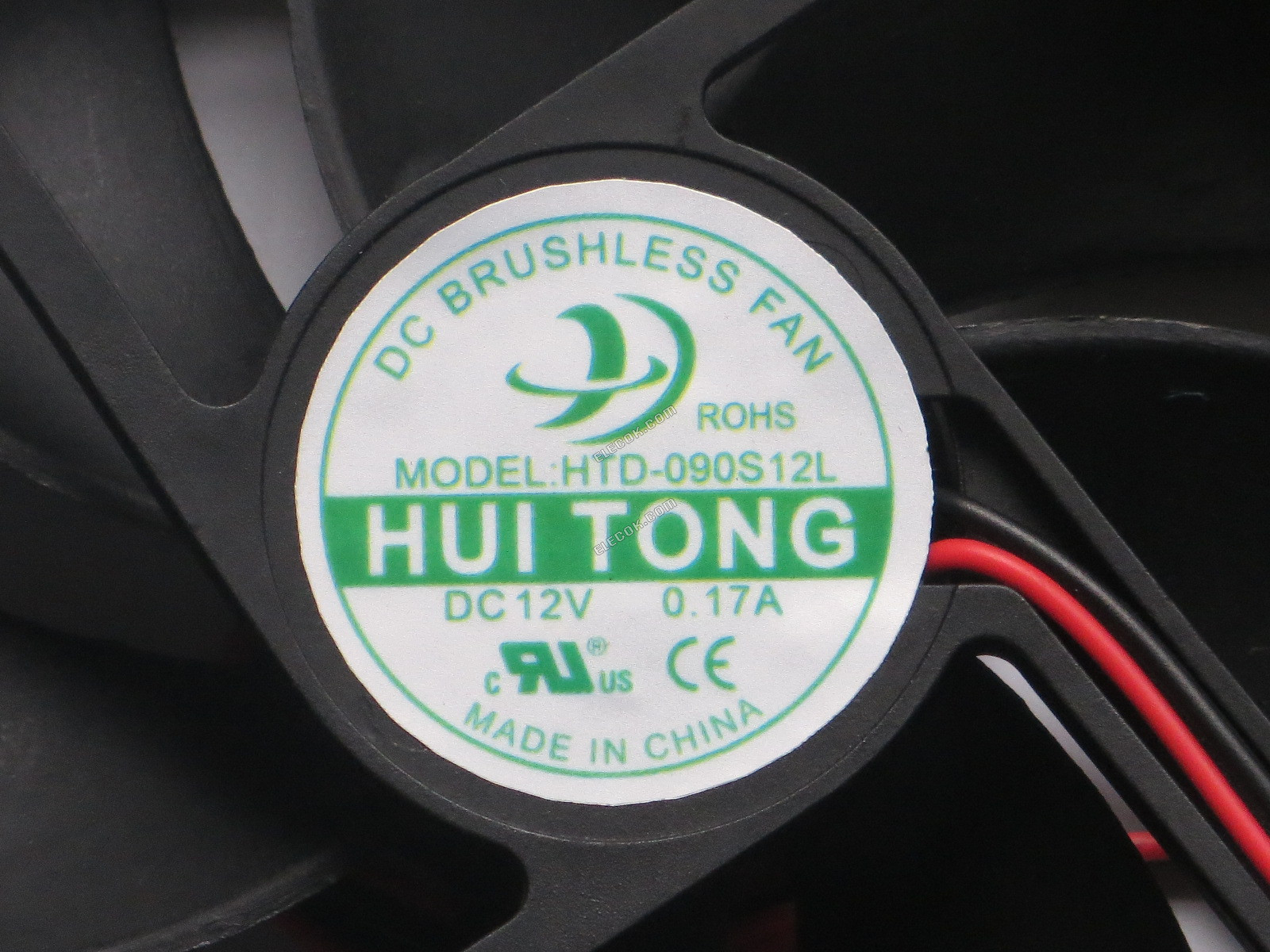 HUI TONG HTD-090S12L 12V 0,17A 2fios Ventoinha 