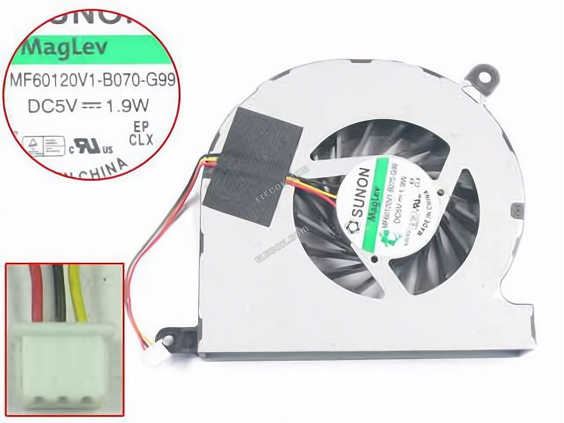 SUNON MF60120V1-B070-G99 Cooling Fan 5V 1.9W, Bare fan 3wires 