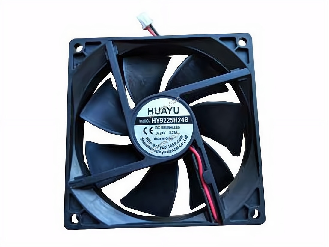 HUAYU HY9225H24B Server - Square Fan sq90x90x25, W80x2x2p, DC 24V 0.25A 2-wire 