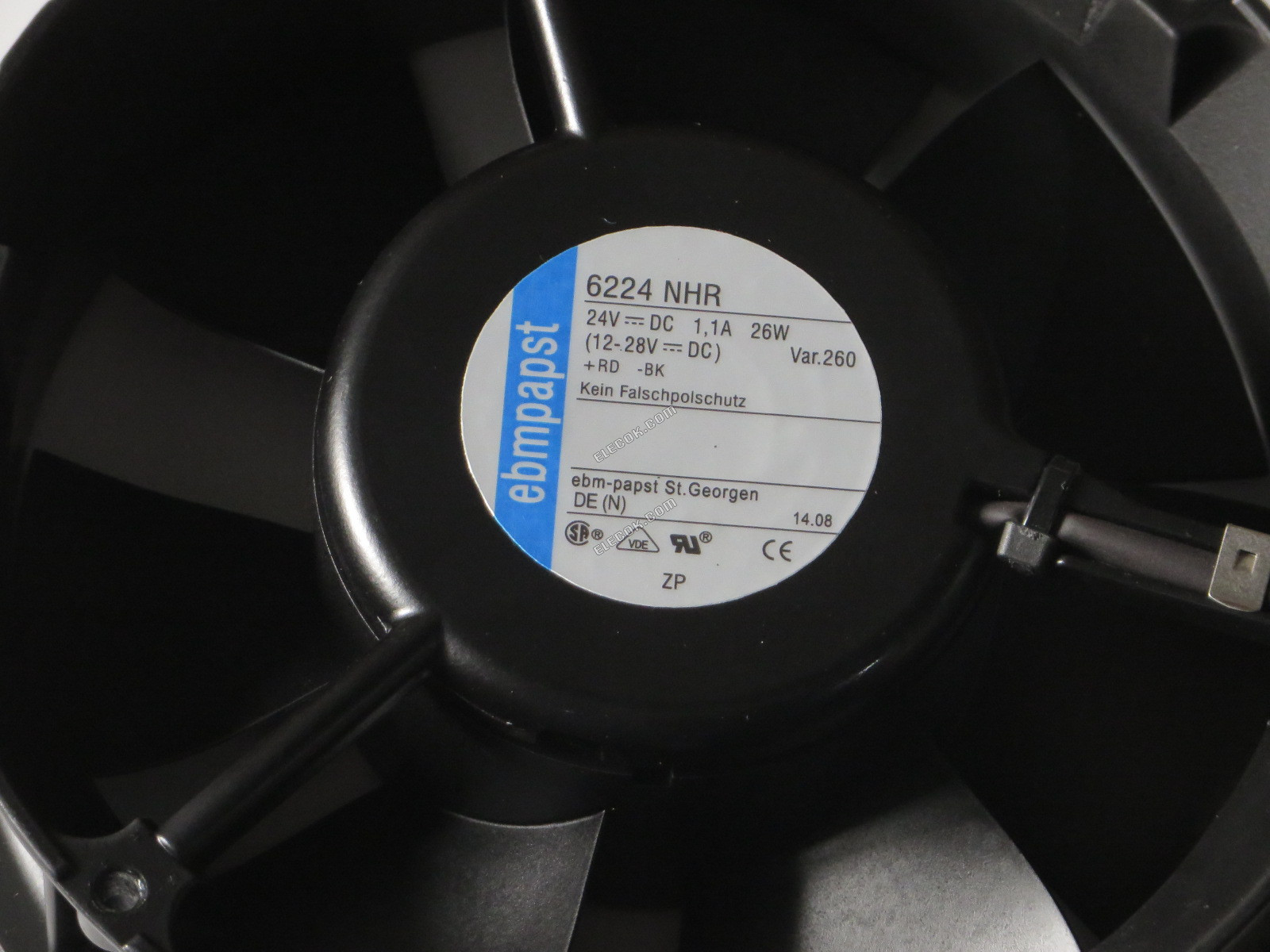 Ebm-papst 6224NHR 24V 1.1A 26W 2 wires Cooling Fan 