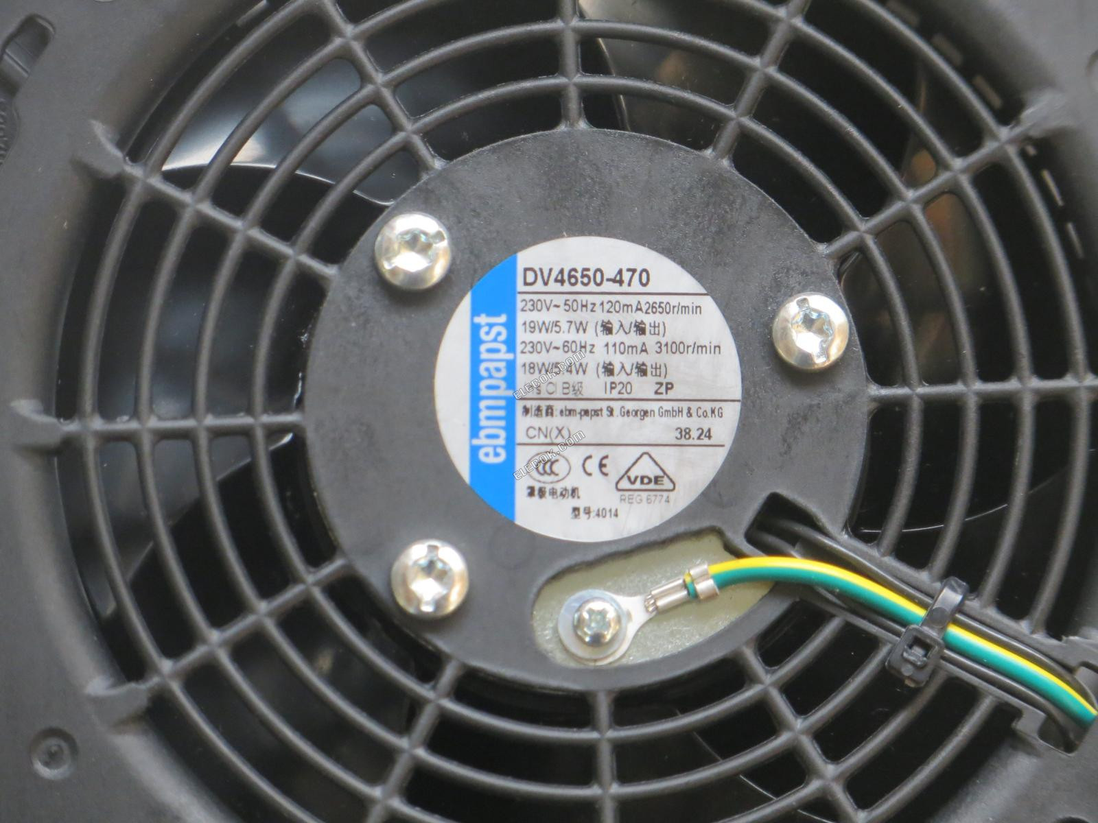 Ebmpapst DV4650-470 230V 110/120mA 18/19W 冷却ファン, オリジナル新しい