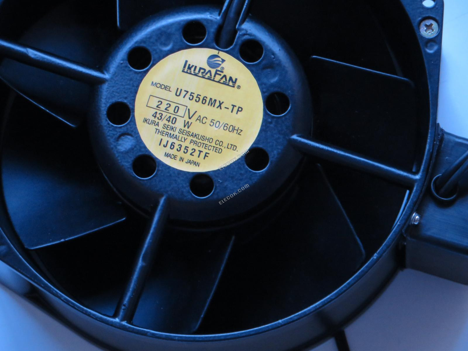 IKURA LüFTER U7556MX-TP 220V 43/40W 2 drähte Kühllüfter mit NC sensor, generalüberholt 
