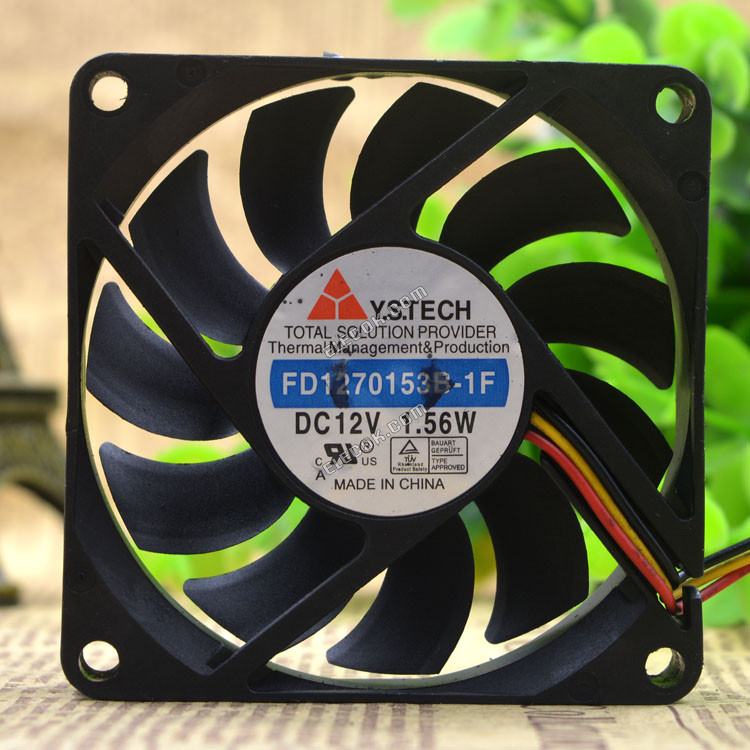Y.S.TECH FD1270153B-1F 12V 1.56W 3선 냉각 팬 