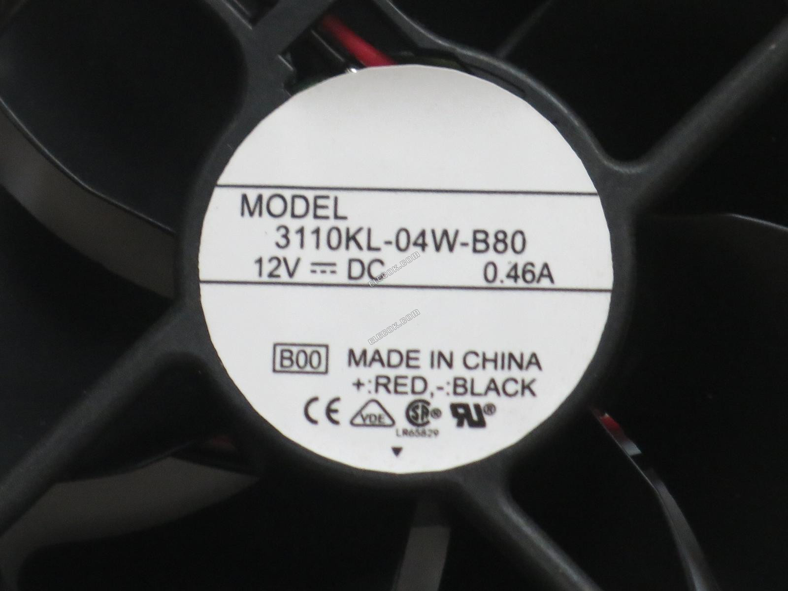 NMB Technologies 3110KL-04W-B80-B00 12V DC 0.46A 2線冷却ファン