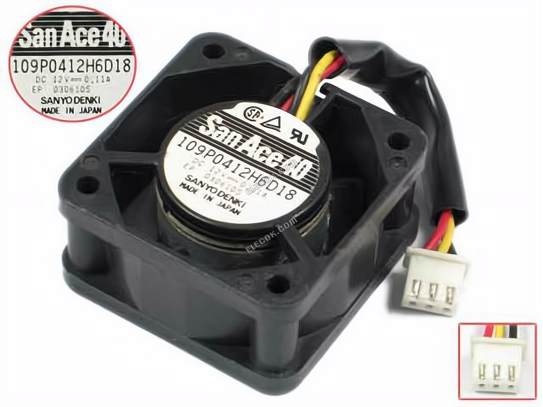 Sanyo 109P0412H6D18 12V 0.11A dc AXIAL Cooling Fan 