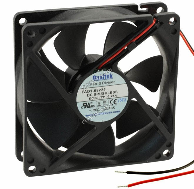 FAD1-09225CBJW12 Fan-S Division / Qualtek Electronics Corp. WENTYLATOR OSIOWY 92.5X25MM 12VDC DRUT 2 Drut Przewody 
