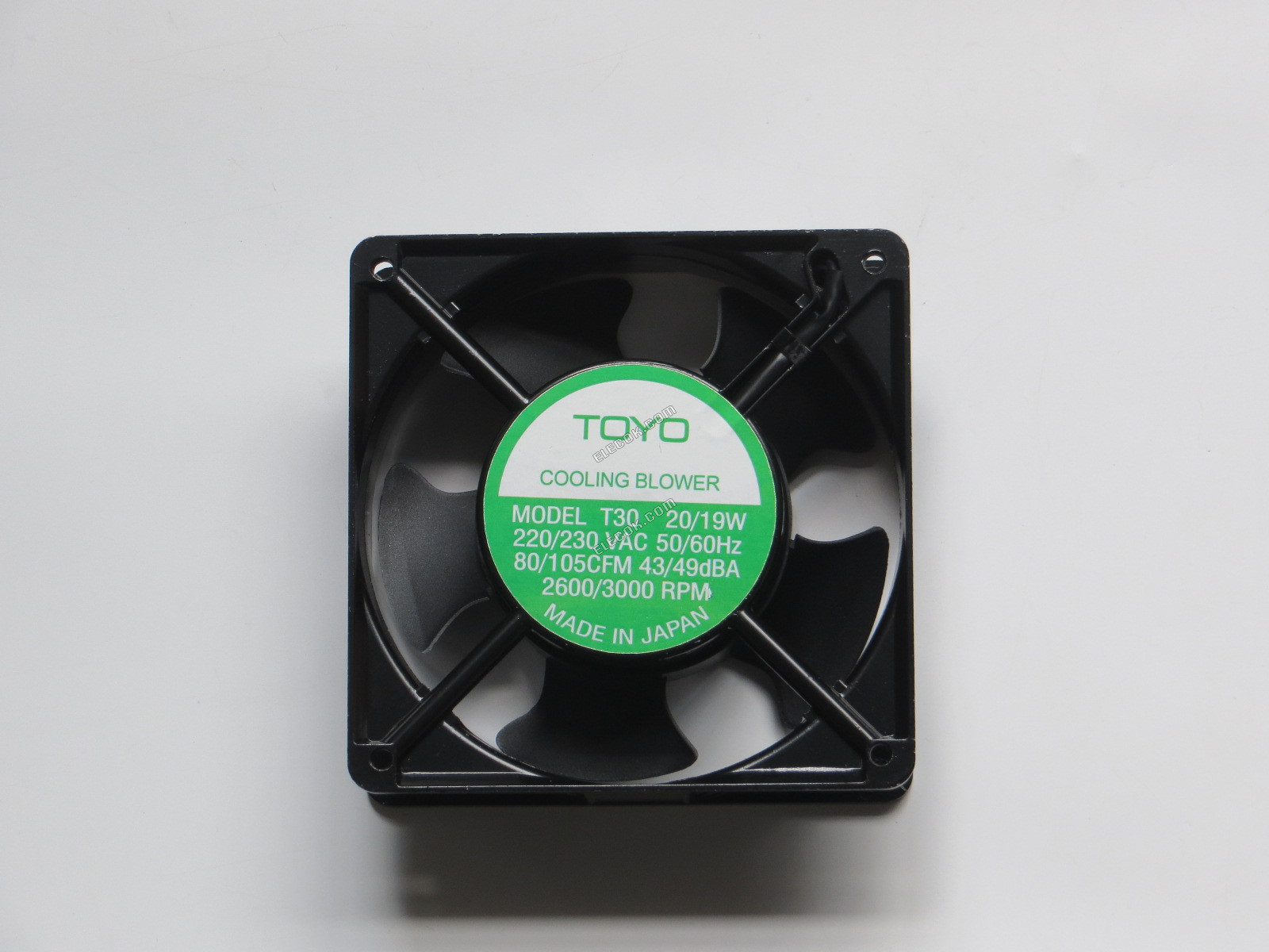 TOYO T30 220-230VAC 50/60HZ 20/19W Cooling Fan with socket connection, refurbished 