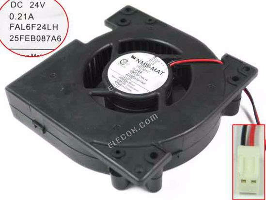 NMB FAL6F24LH 24V 0.295A 7.08W 2wires Cooling Fan 