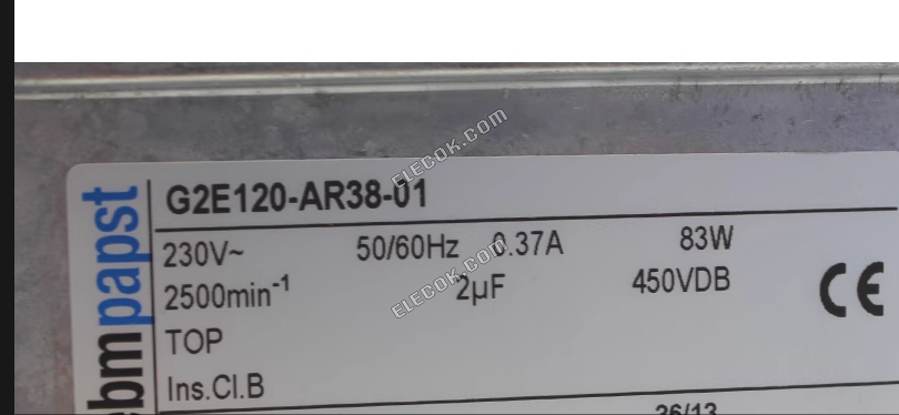 Ebmpapst G2E120-AR38-A9 230V 0.37A 83W Cooling Fan, Substitute G2E120-AR38-01, bare wires 