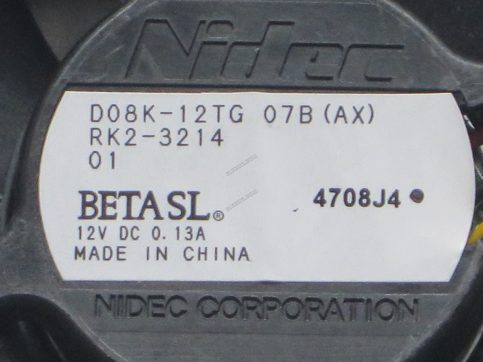 NIDEC D08K-12TG 12V 0.13A 3 線冷却ファン