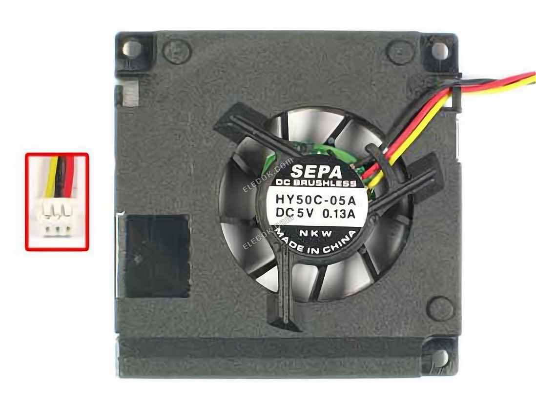 SEPA HY50C-05A 5V 0.13A 3선 냉각 팬 