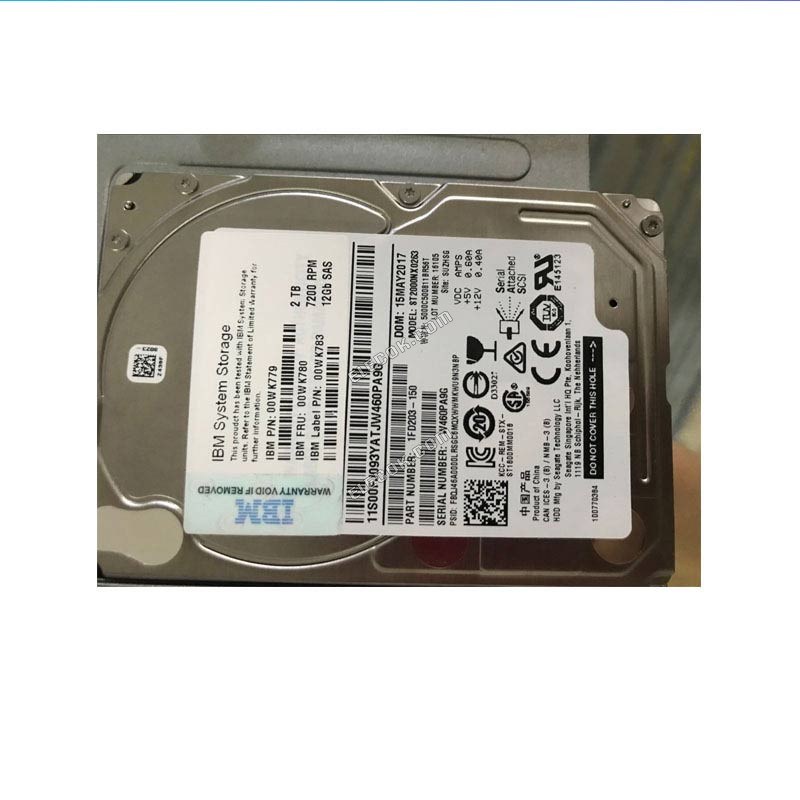 IBM V7000 Gen2 00WK780 00WK781 2TB 7.2K SAS 2.5 12G storage hard drive