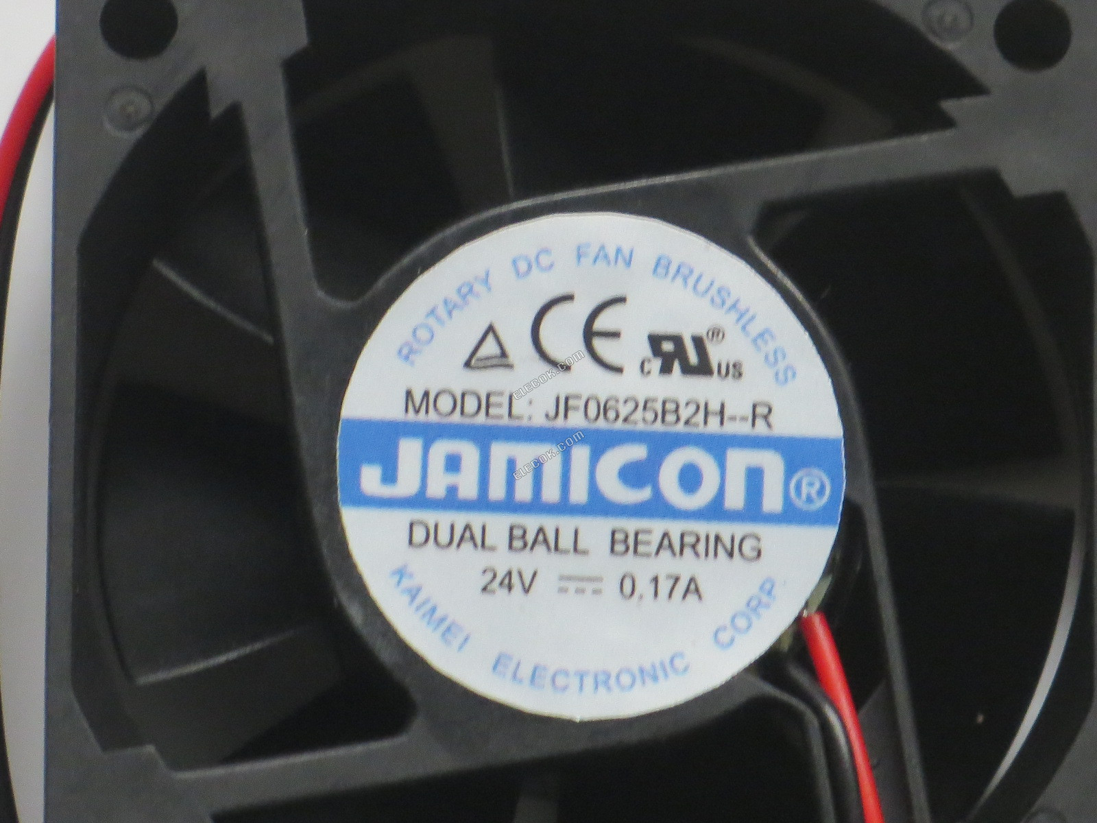 Jamicon JF0625B2H-R Server - Square Fan 24V0.17A, sq60x60x25mm, 2W 2-wire 