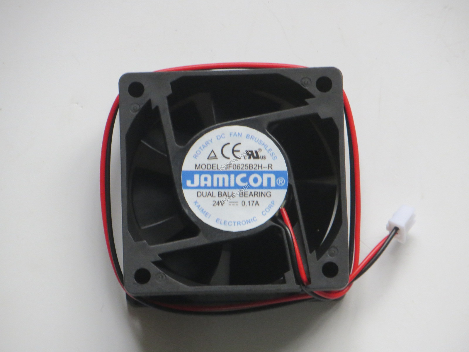 Jamicon JF0625B2H-R Server - Square Fan 24V0.17A, sq60x60x25mm, 2W 2-wire 