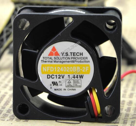 Y.S.TECH NFD124020BB-2F 12V 1.44W 3wires Cooling Fan 