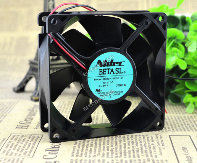 Nidec D09C-12PS7 12V 0.50A 2wires cooling fan 